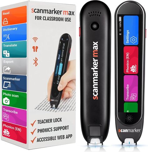 قلم القراءة Scanmarker Max - مصمم لدعم الفصول الدراسية من خلال المساعدة الصوتية ووظيفة القفل وتطبيق الويب المساعد in Kuwait