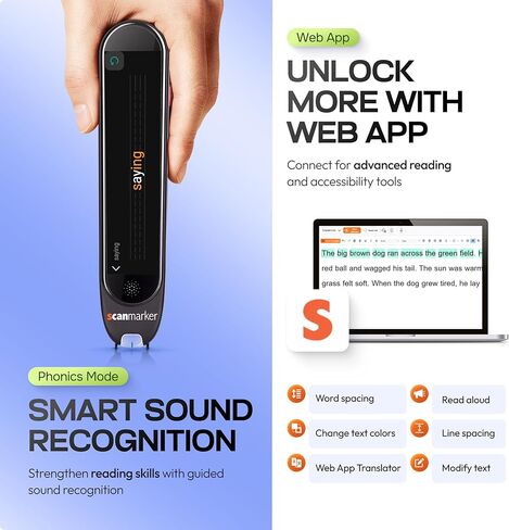 قلم القراءة Scanmarker Max - مصمم لدعم الفصول الدراسية من خلال المساعدة الصوتية ووظيفة القفل وتطبيق الويب المساعد in Kuwait