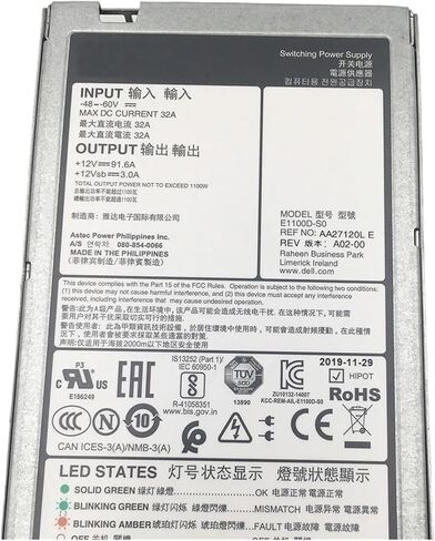 R520 R620 R720 1100 واط مصدر الطاقة AA27120L E 5G4WK 05G4WK 02RN7 E1100D-S0 in Kuwait
