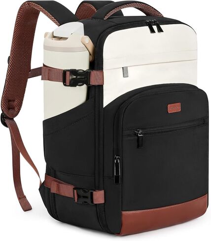 mibasies 30L Travel Backpack for Women & Men: Flight Approved Carry On Backpack, TSA Personal Item Bag with Water Bottle Pocket, Weekender Essentials Backpacks fits 15.6" Laptop - Pink in Saudi Arabia