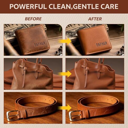 All in one Leather Cleaning Kit,Leather Cleaner and Leather Conditioner,Leather Care kit for Bag,Car seat,Restore Shine,Softens,Removes Stains,Leather Purse Cleaner,Leather Luster in Saudi Arabia