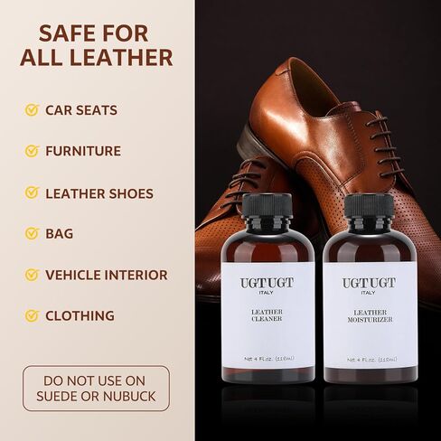 All in one Leather Cleaning Kit,Leather Cleaner and Leather Conditioner,Leather Care kit for Bag,Car seat,Restore Shine,Softens,Removes Stains,Leather Purse Cleaner,Leather Luster in Saudi Arabia