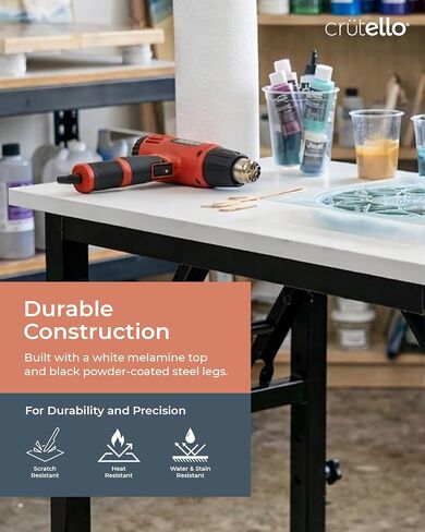 Crutello Resin Leveling Table 24x16 in. Folding Craft Table with Foldable Legs, Epoxy Resin Supplies & Accessories for Art Mold Projects, Crafting & Hobby in Kuwait