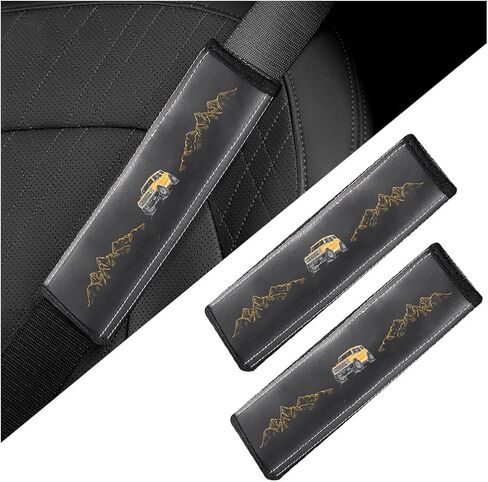 2PCS Car Seat Belt Cover Pad, Leather Seatbelt Shoulder Strap Covers Universal BlueHorse fit for Bronco Accessories in Saudi Arabia