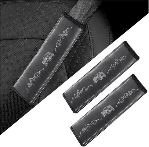 2PCS Car Seat Belt Cover Pad, Leather Seatbelt Shoulder Strap Covers Universal BlueHorse fit for Bronco Accessories in Saudi Arabia