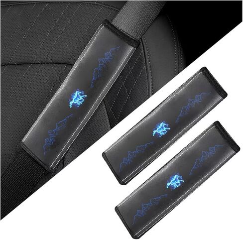 2PCS Car Seat Belt Cover Pad, Leather Seatbelt Shoulder Strap Covers Universal BlueHorse fit for Bronco Accessories in Saudi Arabia