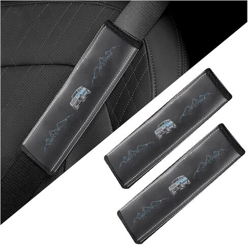 2PCS Car Seat Belt Cover Pad, Leather Seatbelt Shoulder Strap Covers Universal BlueHorse fit for Bronco Accessories in Saudi Arabia