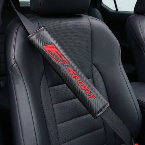 KAELTHAS 2 قطعة وسادة غطاء حزام مقعد السيارة متوافقة مع F-Sport IS250 IS300 IS350 IS500 مظهر من ألياف الكربون غطاء حزام مقعد السيارة وسائد حزام مريحة للقيادة وإكسسوارات داخلية in Kuwait