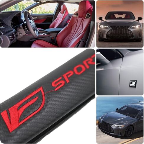 KAELTHAS 2 قطعة وسادة غطاء حزام مقعد السيارة متوافقة مع F-Sport IS250 IS300 IS350 IS500 مظهر من ألياف الكربون غطاء حزام مقعد السيارة وسائد حزام مريحة للقيادة وإكسسوارات داخلية in Kuwait