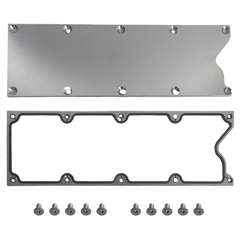 551629 LS Gen 3 Valley Pan Cover Plate Endxedo Low Profile Custom Knock Sensor w/Bolts For LSX LS1 LM7 LR4 LQ4 LS6 L59 LQ9 LM4 L33 for Chevy GMC Silverado 12558178 MS19328 (Silver) in Saudi Arabia