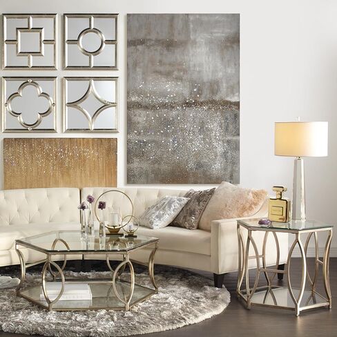 Z Gallerie 11 بوصة طويل القامة على الطراز الفرنسي، بنك أصبع على شكل زجاجة عطر من السيراميك الذهبي مع فتحة للعملات المعدنية وسدادة مطاطية، جرة مزخرفة لتوفير المال لديكور رف الكتب المكتبي المنزلي in Kuwait