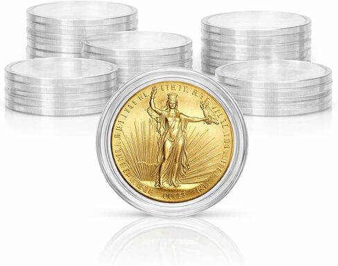 حامل عملات Air-Tite H$5ML 25ct حامل عملات معدنية/كبسولات عملات معدنية - حماية وعرض العملات المعدنية مقاس 38 مم، مناسب مباشرة للعملات المعدنية مقاس 38 مم وورقة القيقب الفضية الكندية، حماية واضحة ومتينة in Kuwait