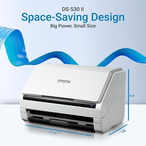 ماسح ضوئي مزدوج اللون DS-530II - ماسح ضوئي للمستندات بحجم كبير 35PPM/70IPM مع وحدة تغذية المستندات التلقائية سعة 50 ورقة، ماسح ضوئي لسطح المكتب لأجهزة الكمبيوتر الشخصية Mac، متوافق مع TwainISIS، فاتورة إيصال بطاقة العمل in Kuwait