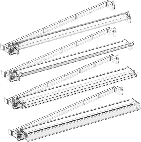 RESOVO Mahjong Racks with Pushers 4 Pack, Flip to Win-Latest Upgraded Feature, Acrylic Crystal Clear Mah Jongg Tiles Stand Holder Tray, Table Game Sets Gifts, American Mahjong Accessories Supplies in Saudi Arabia