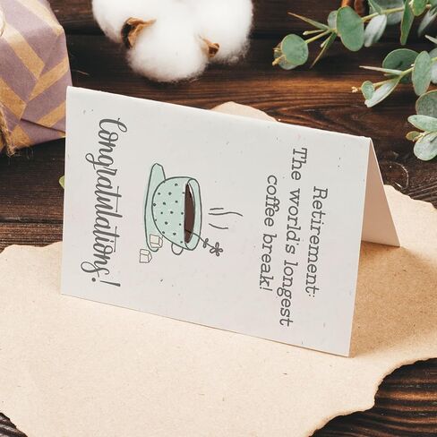 Retirement Card for Women Coworkers Friends, The World's Longest Coffee Break, with Envelope Sticker in Saudi Arabia