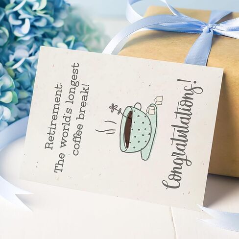 Retirement Card for Women Coworkers Friends, The World's Longest Coffee Break, with Envelope Sticker in Saudi Arabia