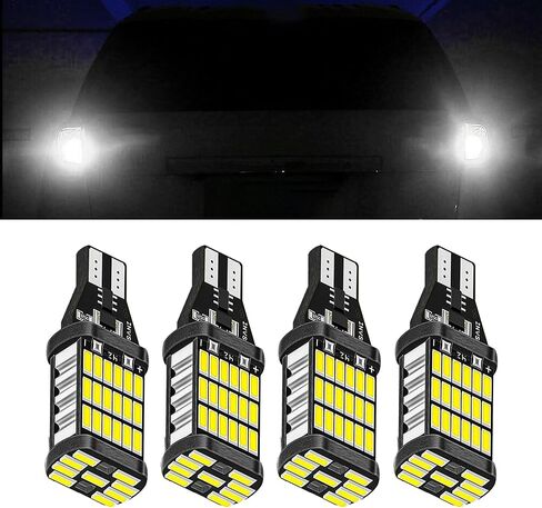 4 PCS LED Reverse Lights, T15 4014 45SMD Back Up Light Turn Signal Bulb, 6500K Super Bright Stop Light Bulbs Brake Lights, Universal Fit for Cars Trucks SUVs RVs (White) in Kuwait