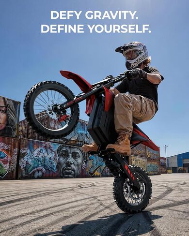 Skeri Electric Dirt Bike for Adults & Teens, 14"/12" Fat Tire 3200W Motor 37MPH Off-Road EBike, 48V 21Ah Battery Hydraulic Disc Brakes Dual Suspension IPX5 Waterproof, Fit for Age 13+ -Racing Red in Saudi Arabia