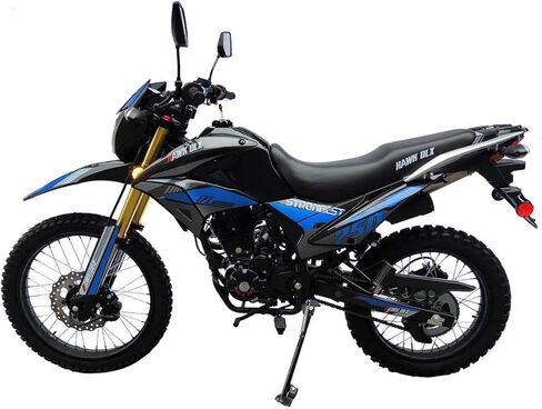 HHH Hawk DLX 250 EFI Fuel Injection 250cc Endure Dirt Bike, Street Motorcycle, 5 Speed Bike Hawk Deluxe Street Bike (Blue) - Extra Large in Saudi Arabia