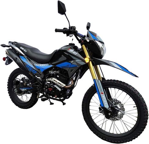 HHH Hawk DLX 250 EFI Fuel Injection 250cc Endure Dirt Bike, Street Motorcycle, 5 Speed Bike Hawk Deluxe Street Bike (Blue) - Extra Large in Saudi Arabia