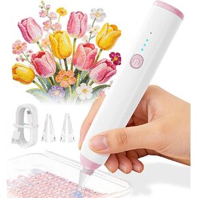 Cordless Electric Diamond Painting Pen, Diamond Art Vacuum Pen Portable/Quiet/Rechargeable Battery, Electric Pen for Diamond Painting Ideal Gift for Mum/Women/Diamond Art Lovers in Saudi Arabia