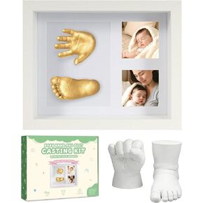 Noosuna Baby Hand and Foot Casting Kit with Shadow Box Frame(11x9 Inch), Baby Foot Casting Kit Ideal for Baby Keepsakes, Baby Shower, Newborn Gifts, Perfect First Birthday in Saudi Arabia
