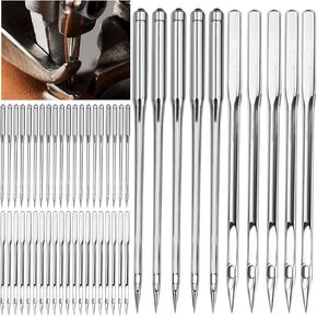 eggigi 50Pcs Size 100/16 Sewing Machine Needles - Universal Sharp-Tip Needles Pins for Thick Fabrics (Jeans/Canvas/Leather), Durable Home Sewing Machine Compatible Tools in Kuwait