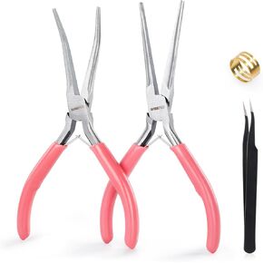 3 PCS Mini Pliers Set, Pink Jewelry Plier Kit with Needle Nose, Diagonal & Long Nose, Pink Tool Set for Women Jewelry Making, Repair and Crafts in Saudi Arabia
