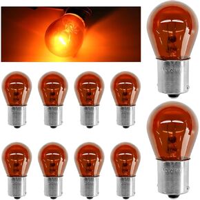 10 PCS 1156 Turn Signal Bulbs, P21W 1141 S25 High Brightness Single Contact Halogen Bulb Replacement, Miniature Waterproof Stable Filament Lights for Most Vehicles (Clear) in Saudi Arabia