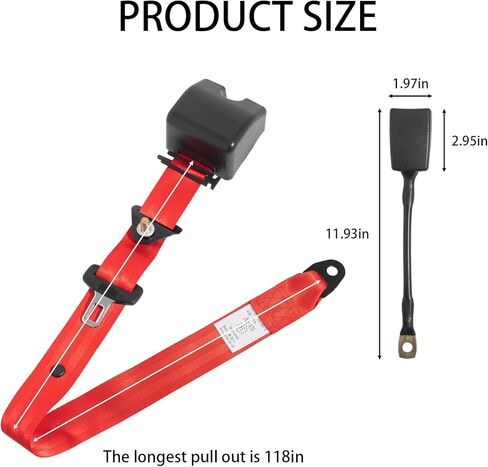 2 Pack 3 Pt Adjustable Retractable Straps Pads Universal Replacement Set for Go Kart, Golf Cart, UTV, VR, Pickup, Truck Modification Seatbelt Protective Covers Kit in Saudi Arabia