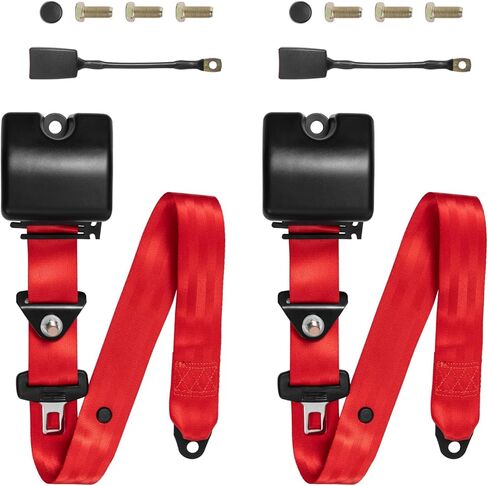 2 Pack 3 Pt Adjustable Retractable Straps Pads Universal Replacement Set for Go Kart, Golf Cart, UTV, VR, Pickup, Truck Modification Seatbelt Protective Covers Kit in Saudi Arabia