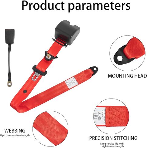 2 Pack 3 Pt Adjustable Retractable Straps Pads Universal Replacement Set for Go Kart, Golf Cart, UTV, VR, Pickup, Truck Modification Seatbelt Protective Covers Kit in Saudi Arabia