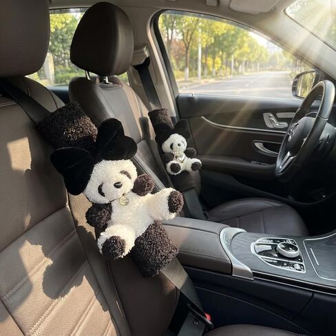 UNICOLD Soft Auto Seat Belt Cover Seatbelt Shoulder Pad Cushions 2 PCS for a More Comfortable Driving Universal Fit for All Cars and Backpack Cute Panda in Saudi Arabia