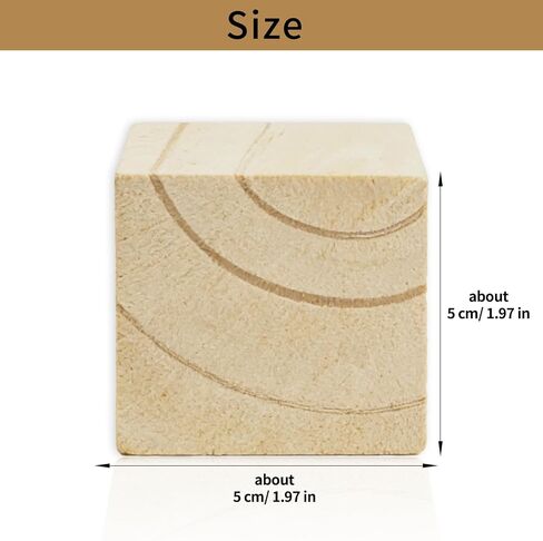 6 Pack Wooden Cubes Wood Block Unfinished Square Blocks 2 Inch in Saudi Arabia