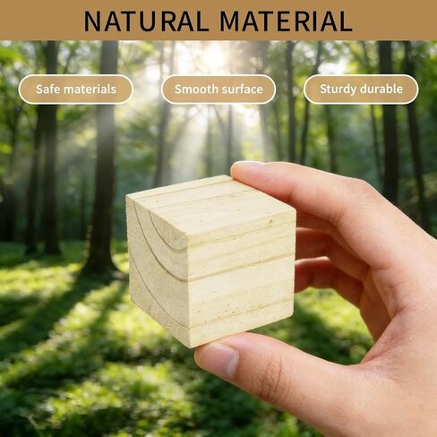 6 Pack Wooden Cubes Wood Block Unfinished Square Blocks 2 Inch in Saudi Arabia