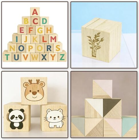 6 Pack Wooden Cubes Wood Block Unfinished Square Blocks 2 Inch in Saudi Arabia