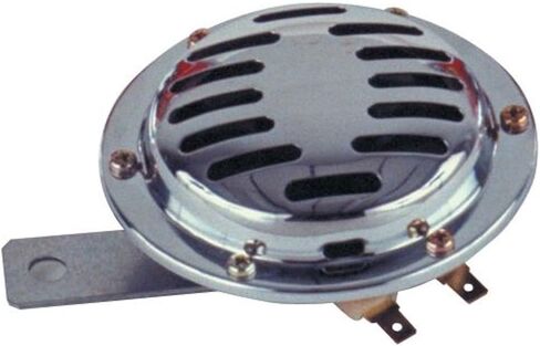 WOLO Model 270-2T Disc Horn - 114dB Low Tone 12V Car Horn Kit - 360 هرتز، طلاء الكروم بالكامل من الفولاذ، لا حاجة لضاغط - تصميم مدمج 3.75 بوصة للسيارات والشاحنات والدراجات النارية in Kuwait