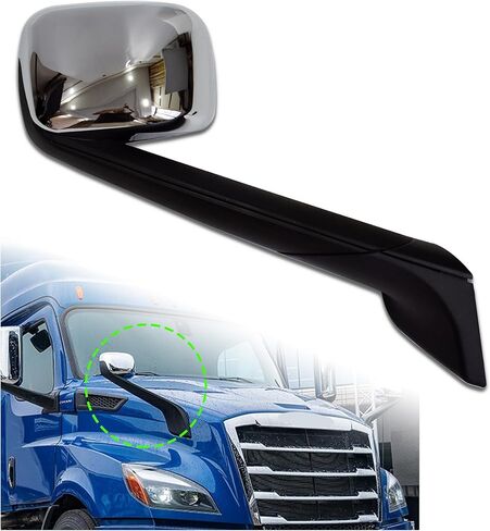 مرايا غطاء محرك السيارة متوافقة مع 2018 2019 2020 2021 مرآة غطاء محرك السيارة Freightliner Cascadia لمرآة الرؤية الأمامية Freightliner Cascadia (مجموعة زوج أسود) in Kuwait