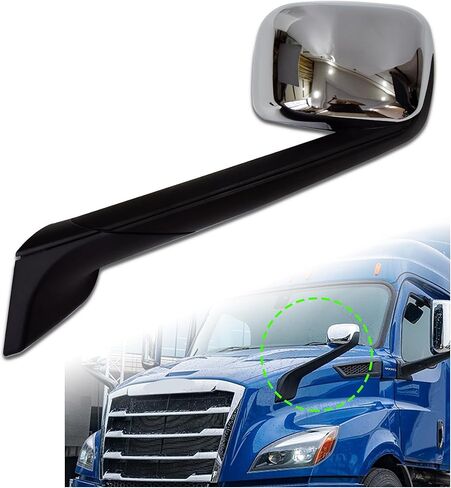 مرايا غطاء محرك السيارة متوافقة مع 2018 2019 2020 2021 مرآة غطاء محرك السيارة Freightliner Cascadia لمرآة الرؤية الأمامية Freightliner Cascadia (مجموعة زوج أسود) in Kuwait