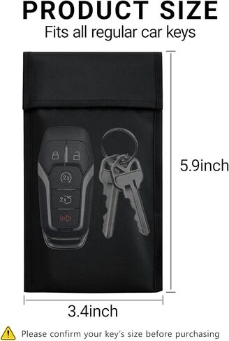 Faraday Bags for Car Keys, RFID Shielding Signal Blocker Pouch, Key Fob Protector, Anti-Theft EMF Protection for Car Key, GPS (Black) in Saudi Arabia