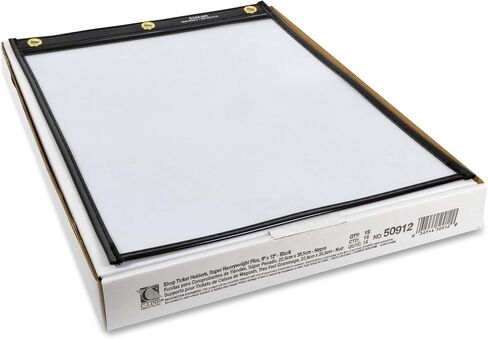 C-Line Heavy Duty Super Heavyweight Plus Stitched Shop Ticket Holder, Black, 9 x 12 Inches, Box of 15 Shop Ticket Holders (50912) in Saudi Arabia