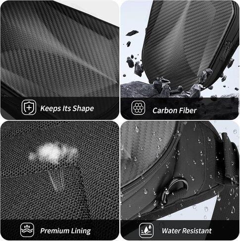 Thigh Bag, Motorcycle Leg Bag with Hard Front Shell, Water-Resistant Riding Leg Bag for Men and Women, Adjustable Waist & Leg Straps, Multi-Pocket Storage for Daily Riding, Matte Black in Saudi Arabia