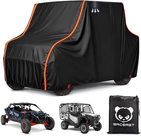 غطاء UTV 4 مقاعد لـ Polaris Ranger Crew 1000 XP 900 800 570 RZR General Talon 4 Can am Maverick x3 Pioneer Teryx Uforce عاكس للخدمة الشاقة على الطرق الوعرة 420D 4-6 أغطية جانبية M (157 بوصة * 65 بوصة * 77 بوصة) in Kuwait
