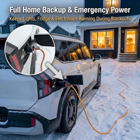 محول NACS V2L لكيا EV6 EV9 وهيونداي Ioniq 5، NACS إلى NEMA 5-20، حتى 20 أمبير، محول مخرج طاقة EV للتخييم وطاقة الطوارئ، يناسب 2025-2026 Ioniq 5/6/9، 2026 Kia EV6/9/5/3 in Kuwait