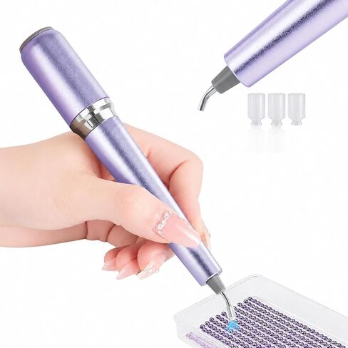 Electric Diamond Art Pen, Wireless Vacuum Diamond Painting Pen with 150° Ergonomic Angled Tip, 2-Level Suction No Wax, Diamond Art Kits for Adults, Quiet & Lightweight Diamond Art Tools (Purple) in Saudi Arabia