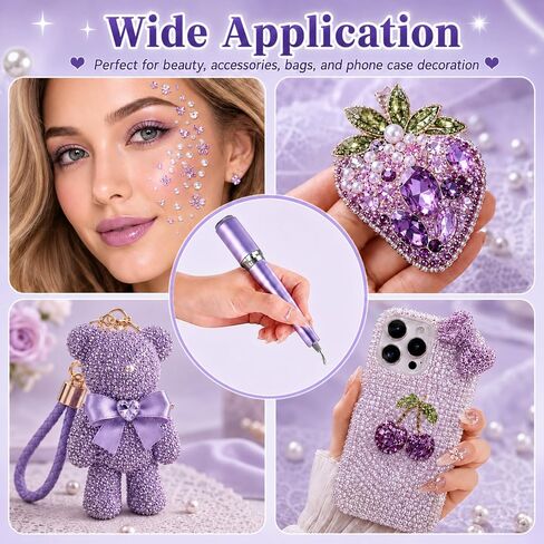 Electric Diamond Art Pen, Wireless Vacuum Diamond Painting Pen with 150° Ergonomic Angled Tip, 2-Level Suction No Wax, Diamond Art Kits for Adults, Quiet & Lightweight Diamond Art Tools (Purple) in Saudi Arabia