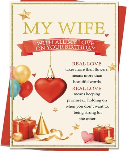 Husband Birthday Card, Romantic Husband Birthday Gifts Decorations for Him Men from Wife in Saudi Arabia