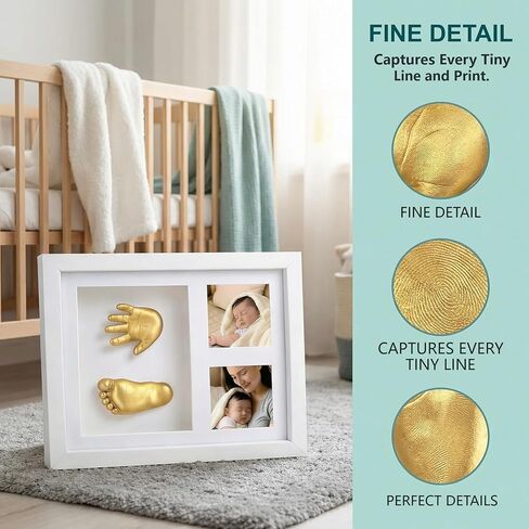 Noosuna Baby Hand and Foot Casting Kit with Shadow Box Frame(11x9 Inch), Baby Foot Casting Kit Ideal for Baby Keepsakes, Baby Shower, Newborn Gifts, Perfect First Birthday in Saudi Arabia