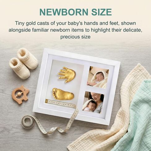 Noosuna Baby Hand and Foot Casting Kit with Shadow Box Frame(11x9 Inch), Baby Foot Casting Kit Ideal for Baby Keepsakes, Baby Shower, Newborn Gifts, Perfect First Birthday in Saudi Arabia