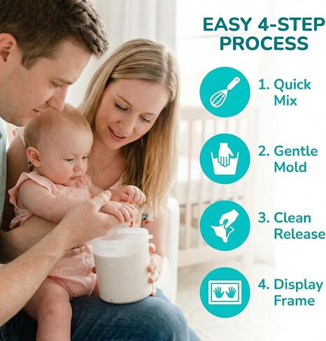 Noosuna Baby Hand and Foot Casting Kit with Shadow Box Frame(11x9 Inch), Baby Foot Casting Kit Ideal for Baby Keepsakes, Baby Shower, Newborn Gifts, Perfect First Birthday in Saudi Arabia